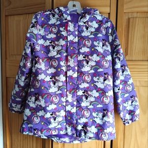 Disney girls Minnie & Unicorns Raincoat size 7/8